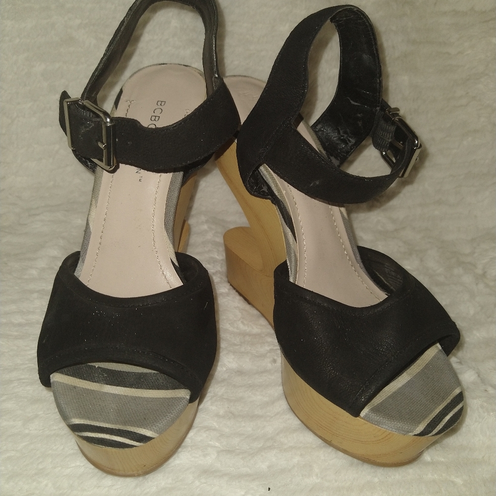BCBGeneration cutout platform sandals.